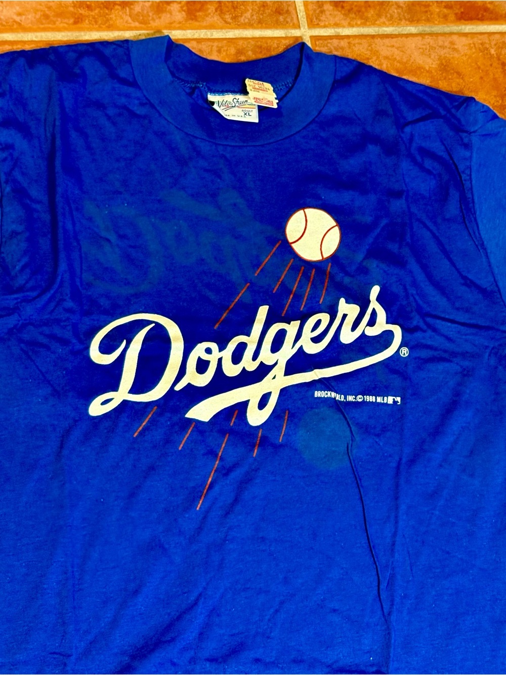 NWT Vintage 1988-1993 Los Angeles Dodgers T-Shirt Size XL RARE Velva Sheen - Picture 4 of 11